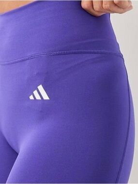 adidas Purple Athletic Leggings with White Stripe